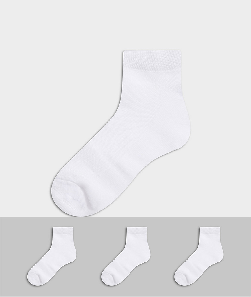 фото Набор из трех пар белых спортивных носков selected homme-белый