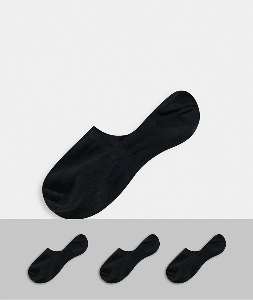 фото Набор из трех пар черных носков selected homme-черный цвет