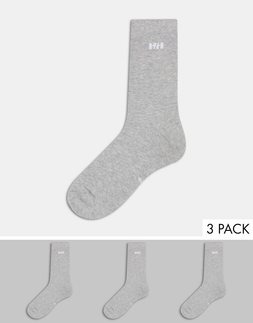 фото Набор из трех пар хлопковых носков серого цвета helly hansen everyday-серый