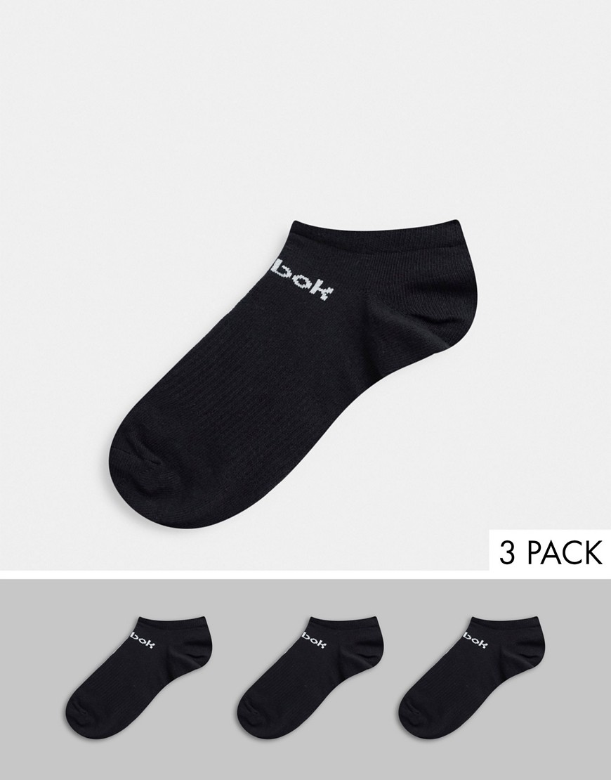 фото Набор из трех пар низких черных носков reebok training-черный