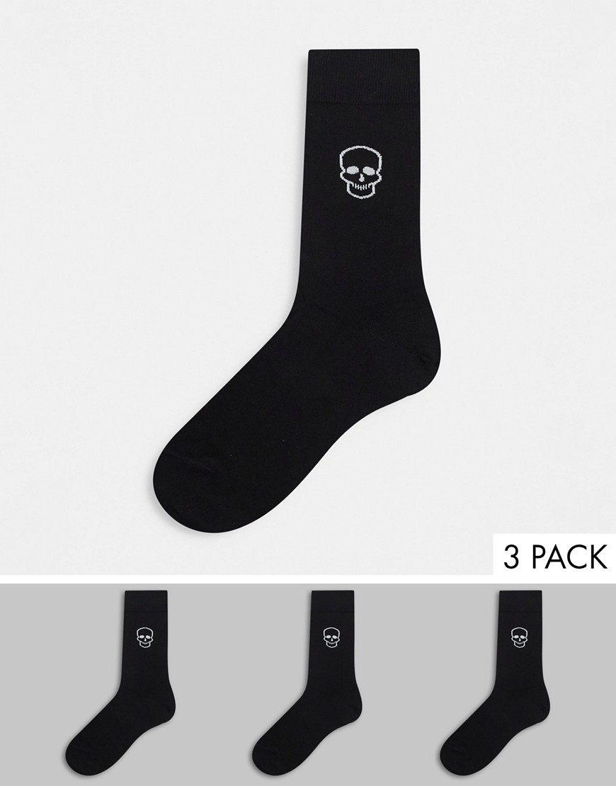 фото Набор из трех пар носков с черепами bolongaro trevor-черный цвет