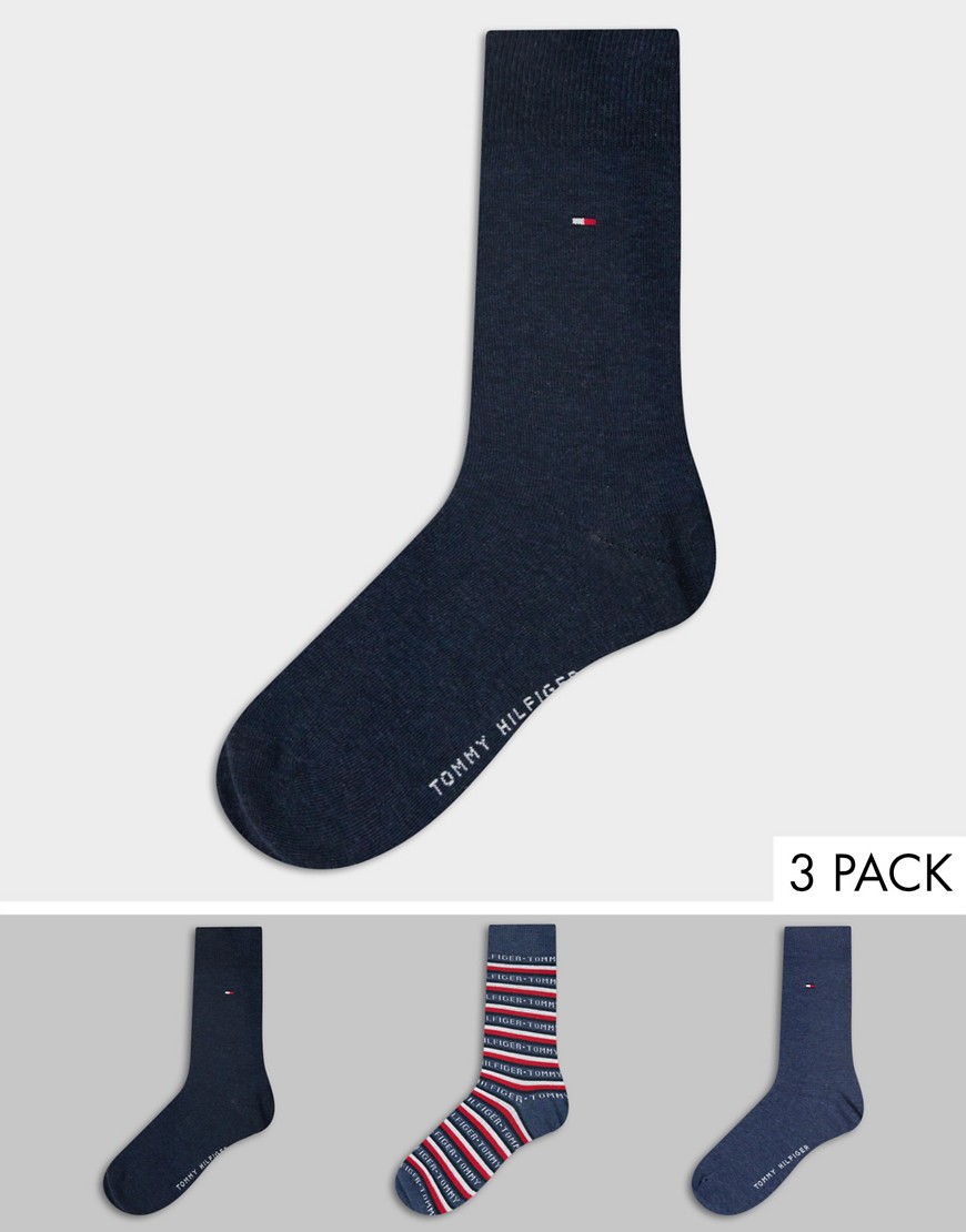 фото Набор из трех пар носков с логотипом tommy hilfiger-многоцветный