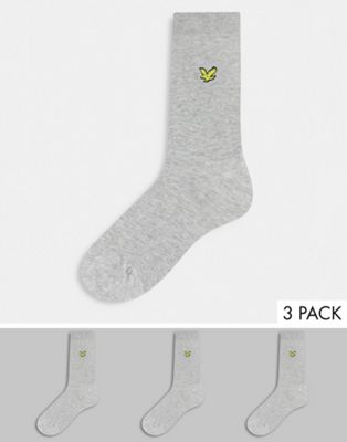 фото Набор из трех пар серых носков lyle & scott-серый