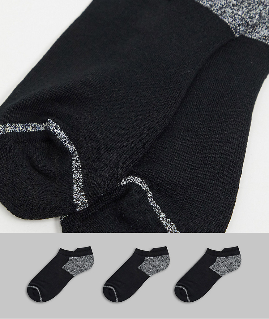 фото Набор из трех пар спортивных носков new look-черный