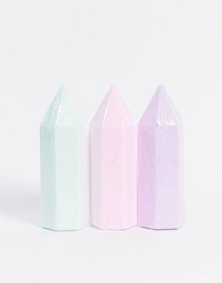 фото Набор из трех шипучек для ванны с кристаллами внутри miss patisserie-бесцветный