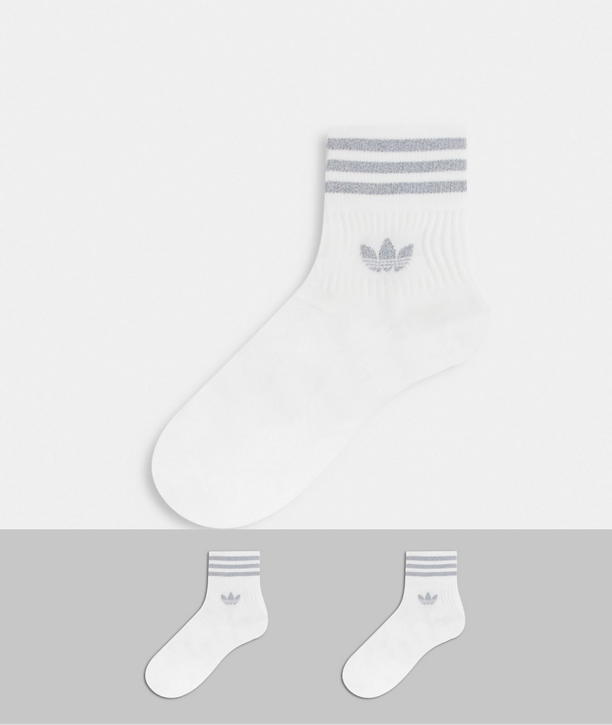 фото Набор из 2 пар белых носков со светоотражающей отделкой adidas originals-белый