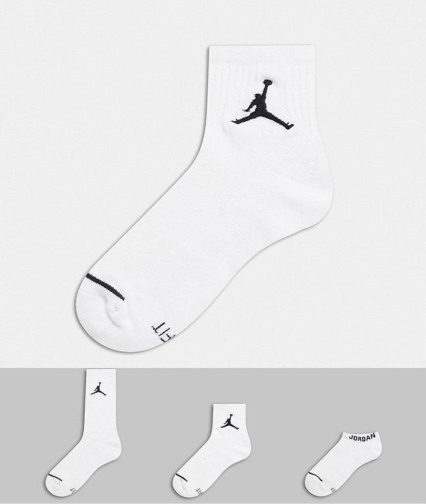 фото Набор из 3 пар белых носков nike jordan everyday max-белый