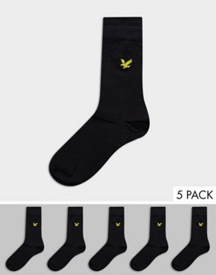 фото Набор из 5 пар черных носков lyle & scott-черный