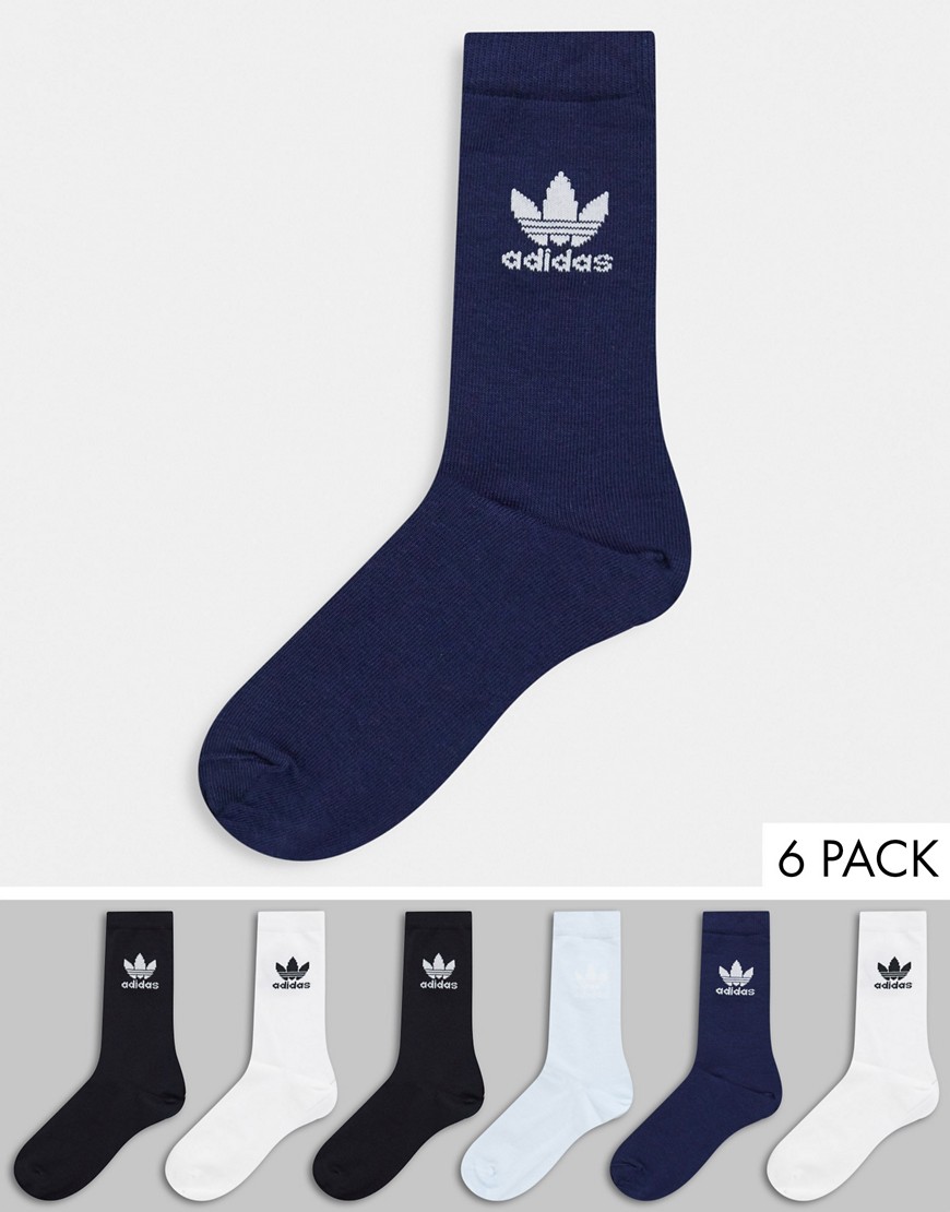 фото Набор из 6 пар носков с логотипом-трилистником adidas originals-синий