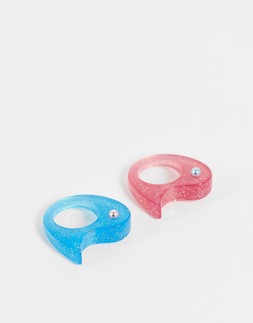 фото Набор пластиковых колец для друзей в стиле инь-ян asos design-разноцветный