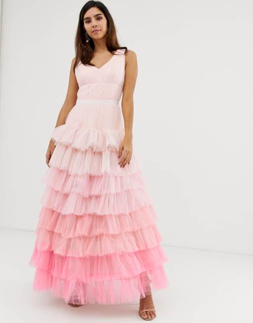 Naf Naf princess mesh layer ombre dress