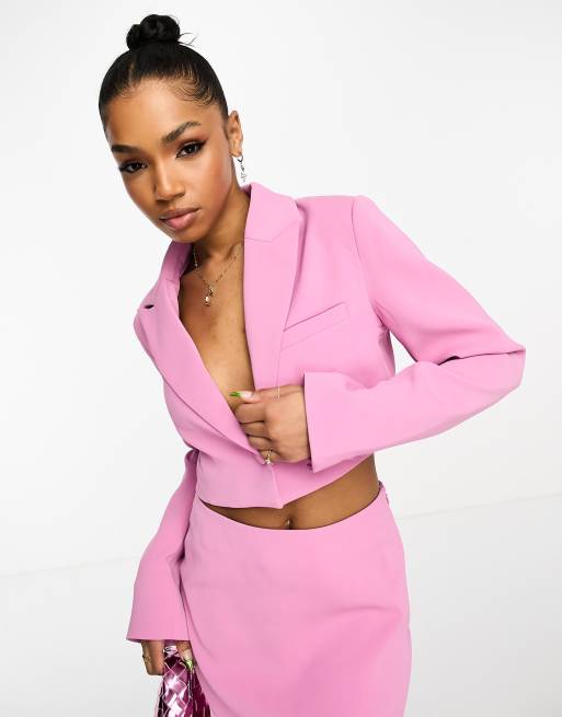 Pink Suit and Crop Top Outfit