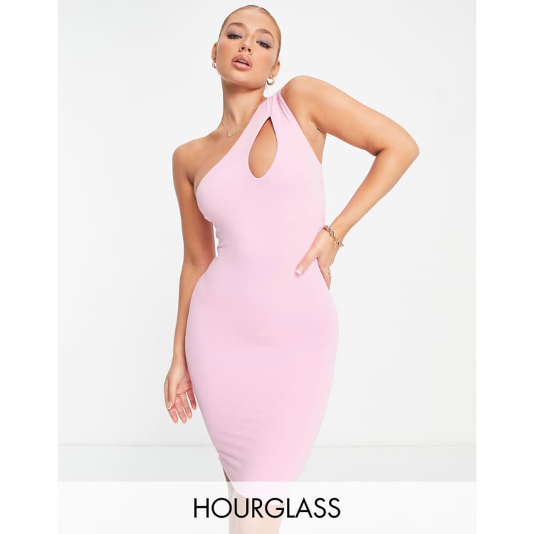 Naked Wardrobe one shoulder cut out mini bodycon dress in pink