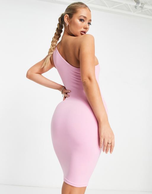 Naked Wardrobe One Shoulder Cut Out Mini Bodycon Dress In Pink for