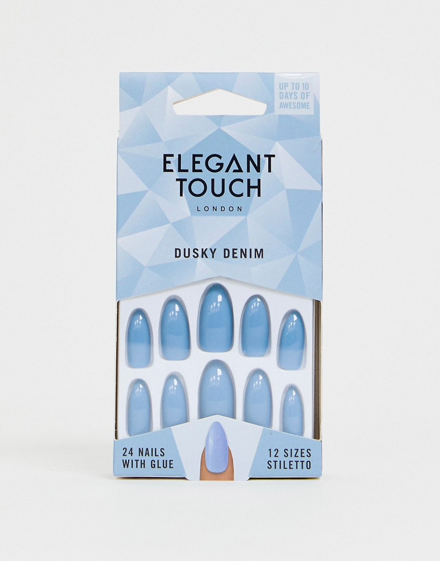 фото Накладные ногти elegant touch polished 'core - dusky denim-голубой