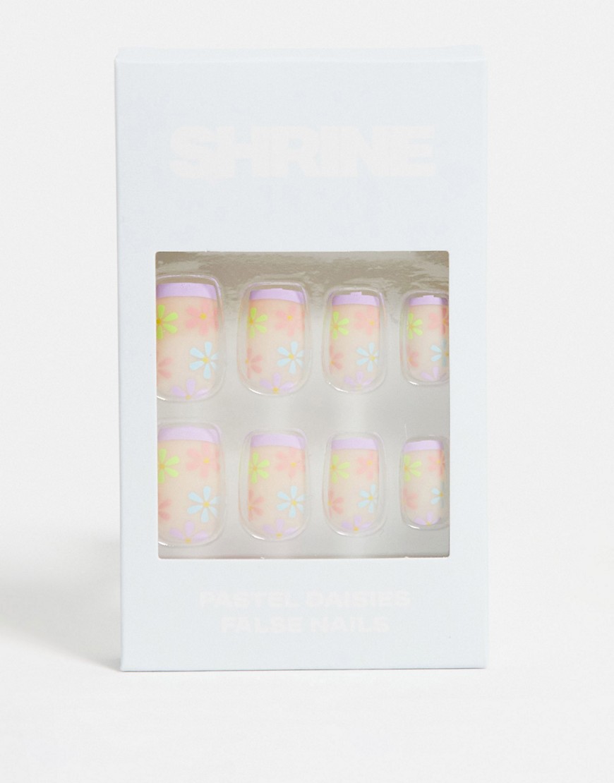 фото Накладные ногти shrine – pastel daisy (маргаритки в пастельных оттенках)-multi