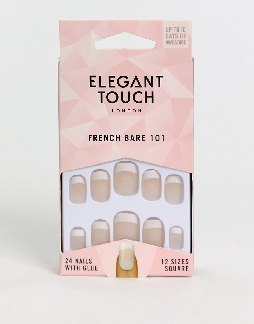 фото Накладные ногти средней длины elegant touch - французский маникюр 101-розовый