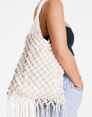Nali braided shoulder bag in ivory