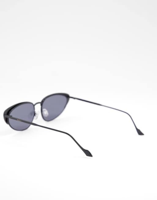 Nali – Czarne metaliczne okulary przeciwsłoneczne typu kocie oczy, 3 z 4