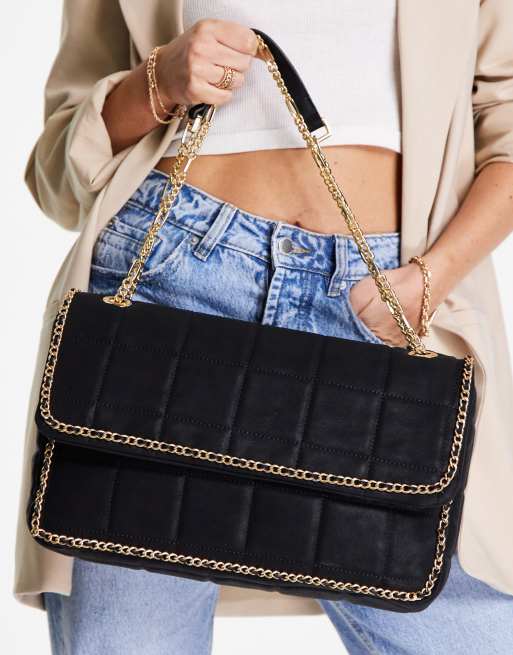 Nali double chain shoulder bag in black