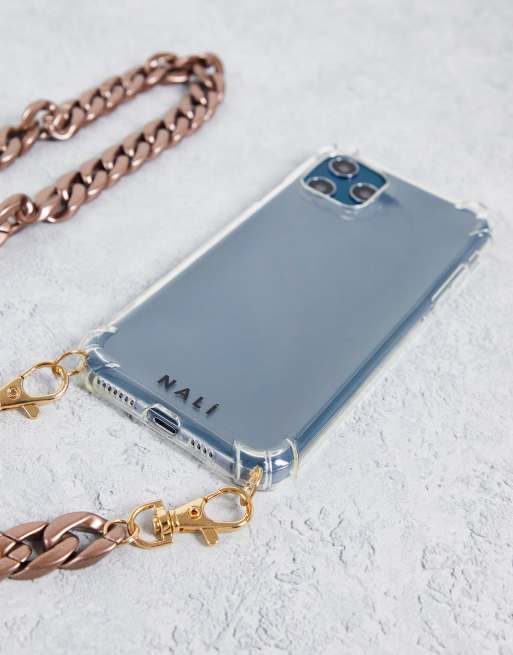 Nali Iphone 11 Pro Max Case In Clear With Bronze Chunky Chain Asos