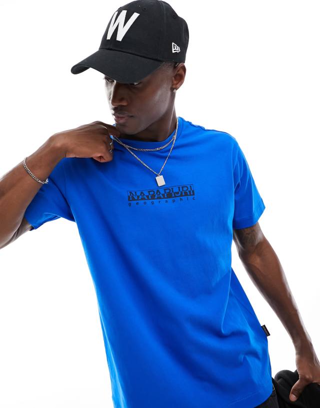 Napapijri - Napairji Box chest logo t-shirt in blue