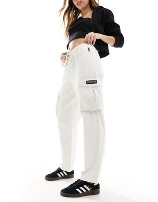 Napapijri Faber cargo tapered trousers in off white