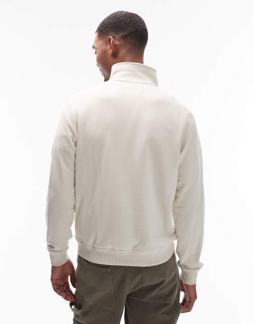 Napapijri 1/4 zip sweatshirt in off white, 3 of 5