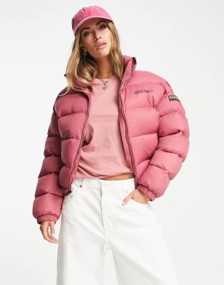 Napapijri A-Box crop puffer jacket in pink - ASOS Price Checker