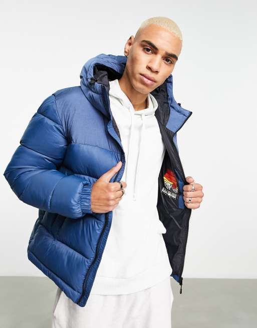 Napapijri a-hornelen puffer jacket in blue | ASOS