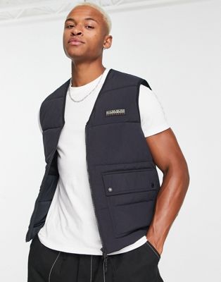Napapijri A-Ski vest jacket in black - ASOS Price Checker