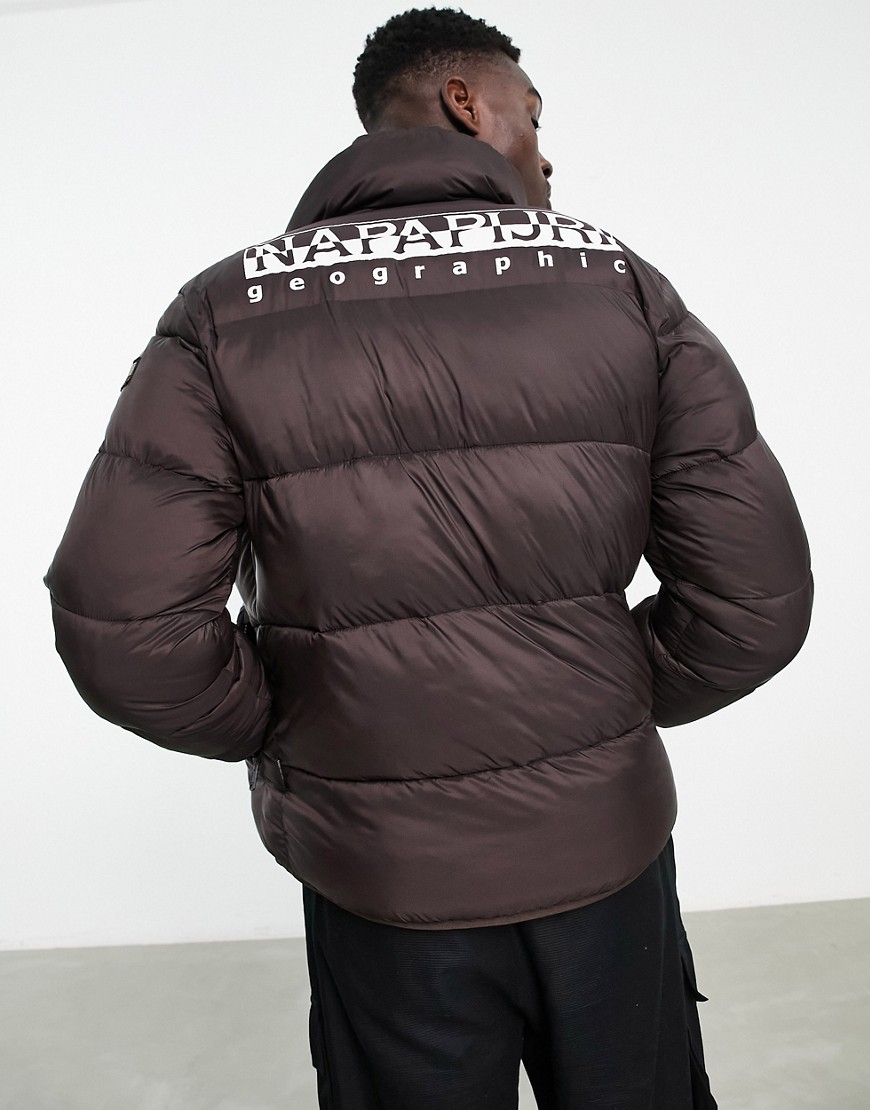 Napapijri a-suomi puffer jacket in brown