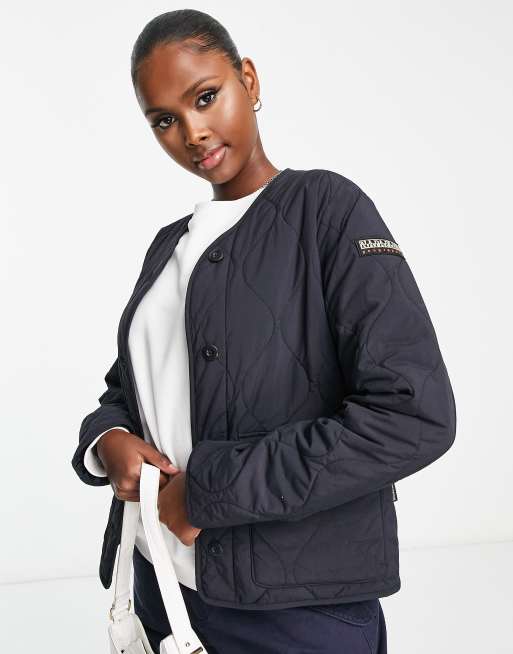Napapijri – A-Weather – Gefütterte Steppjacke in Schwarz