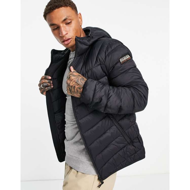 Puffer jacket cheap aerons hood