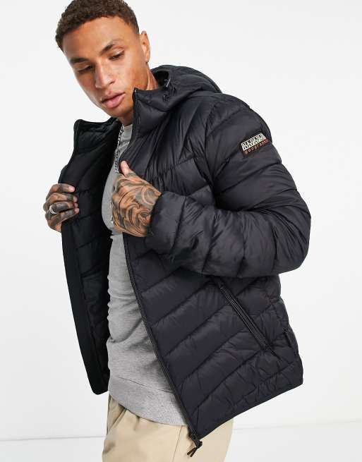 Napapijri Aerons hooded jacket in black ASOS