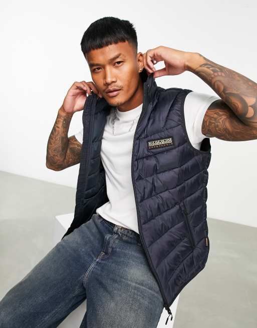 Napapijri aerons padded gilet jacket in black | ASOS