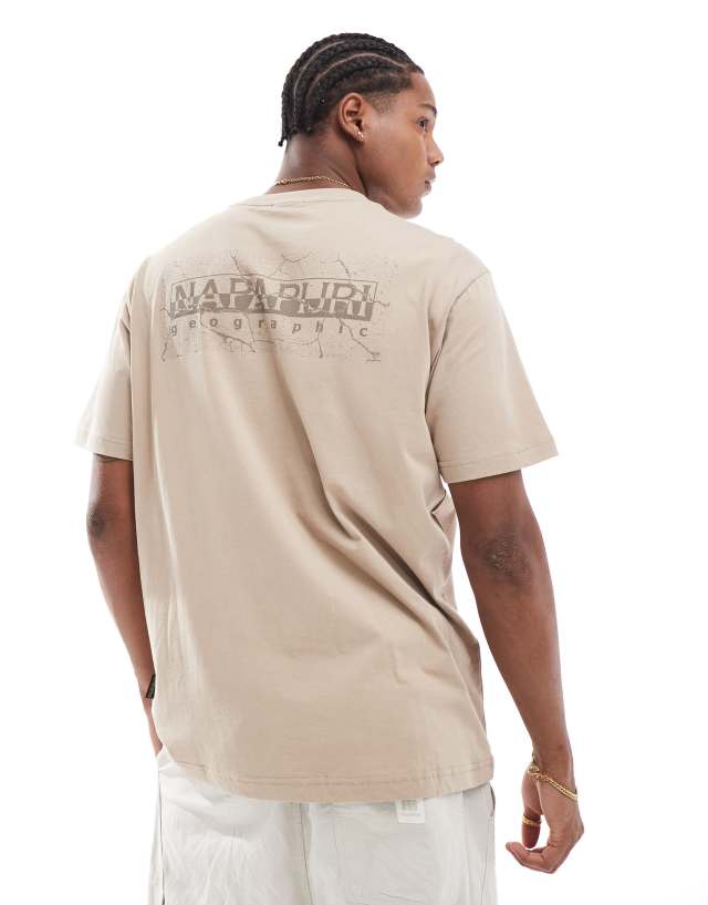 Napapijri - albula backprint logo t-shirt in beige