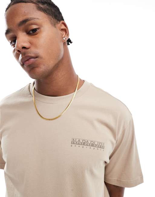 Napapijri - Albula - T-shirt met logoprint op de achterkant in beige