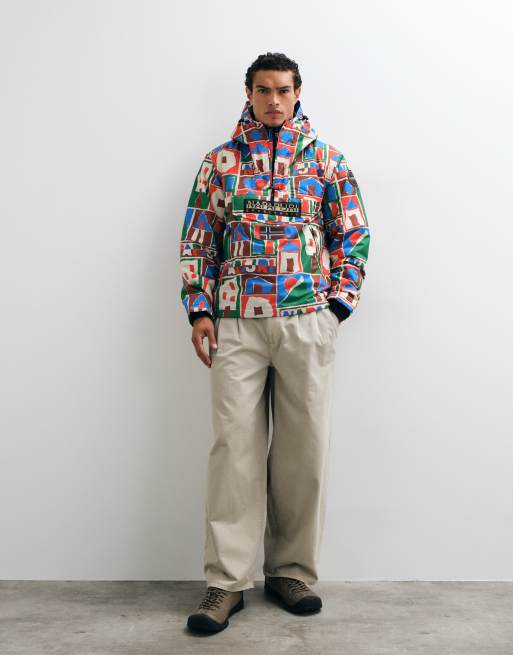 Napapijri anorak con stampa logo box multicolore, 1 di 5