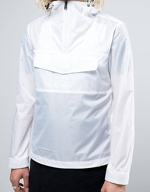 Staat toevoegen Wasserette Napapijri Asheville Overhead Jacket Hooded Lightweight Ripstop in White |  ASOS