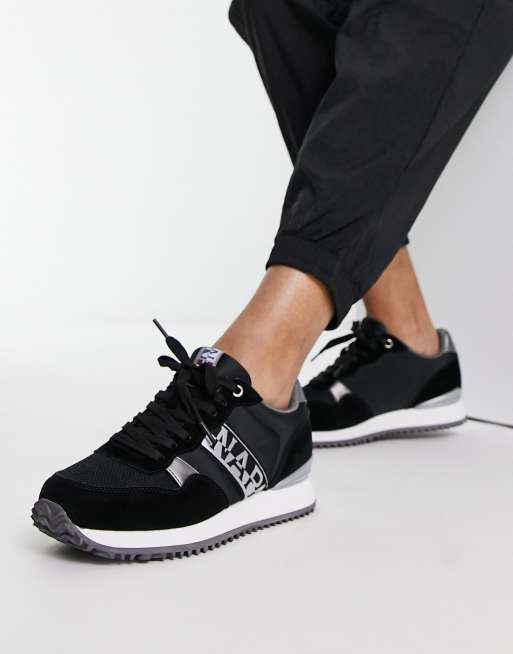 Napapijri - Astra - Hardloopsneakers van suède in zwart en wit