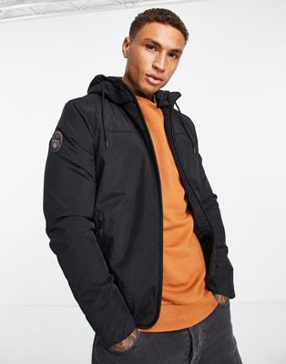 Napapijri Avalon hooded jacket in black - ASOS Price Checker