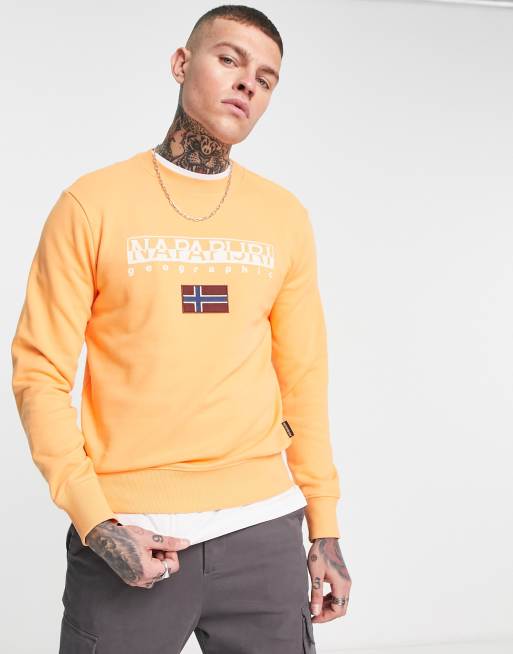 Napapijri - Ayas - Felpa arancione in pile con logo sul petto