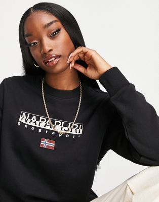 Napapijri Ayas sweatshirt in black  - ASOS Price Checker