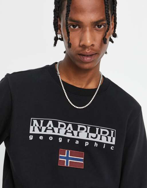 Napapijri large outlet logo crew sweatshirt