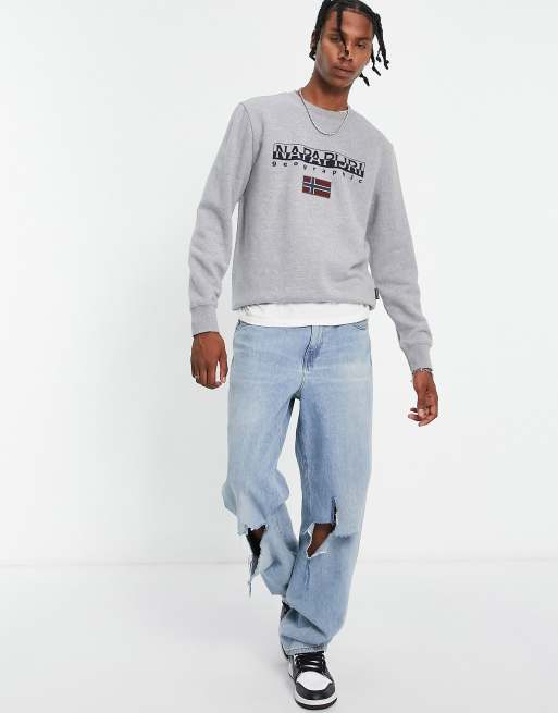 Napapijri large logo crew sweatshirt shop