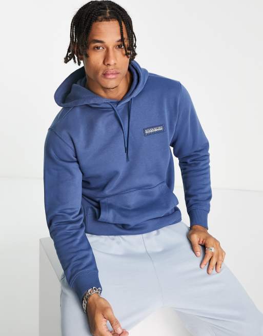 Napapijri b-morgex hoodie in navy with patch logo | ASOS