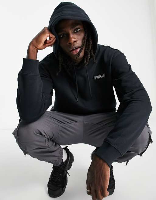 Napapijri - B-Morgex - Sweat à capuche avec empiècement logo - Noir
