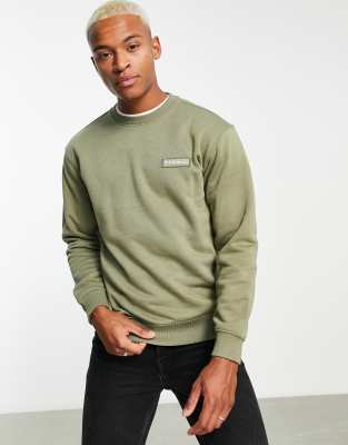 Napapijri B-Morgex sweatshirt in green with patch logo - ASOS Price Checker