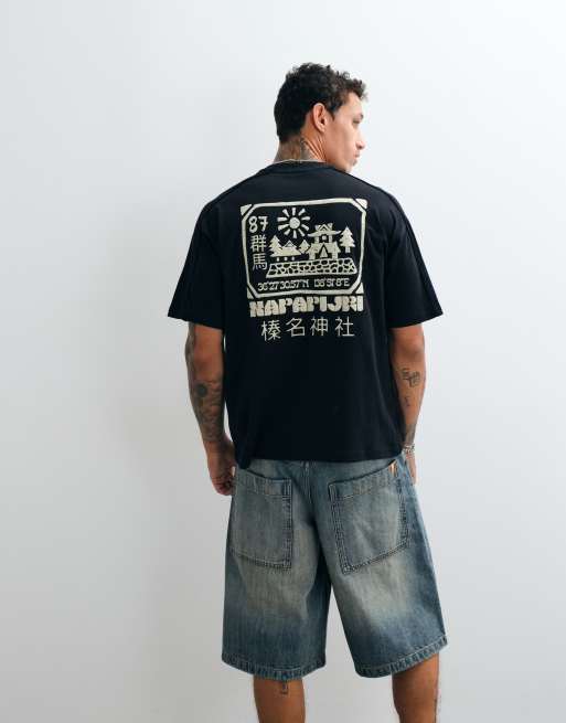 Napapijri backprint t-shirt in black, 5 of 5